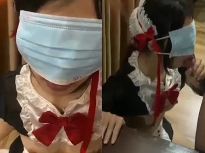 Gấu việt dâm cosplay nô lệ liếm bú con củ khoải điêu luyện